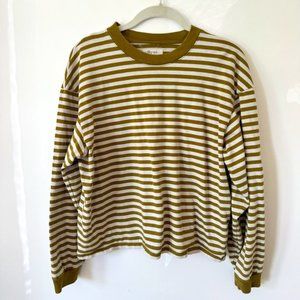 Plus Supima® Cotton Essential Long-Sleeve Tee in Zetta Stripe